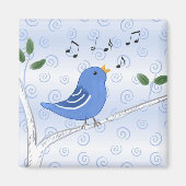Leuke Zingende Bluebird Magnet (Voorkant)