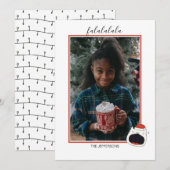 Leuke Zingende Kat Fa La La La Kerstmis Foto Feestdagenkaart (Voorkant / Achterkant)