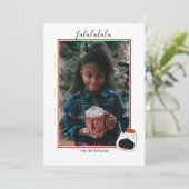 Leuke Zingende Kat Fa La La La Kerstmis Foto Feestdagenkaart (Staand voorkant)