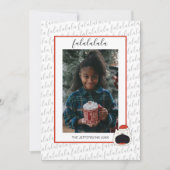 Leuke Zingende Kat Fa La La La Kerstmis Foto Feestdagenkaart (Voorkant)