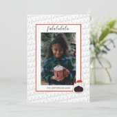 Leuke Zingende Kat Fa La La La Kerstmis Foto Feestdagenkaart (Staand voorkant)