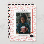 Leuke Zingende Kat Fa La La La Kerstmis Foto Feestdagenkaart (Voorkant / Achterkant)