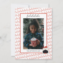 Leuke Zingende Kat Fa La La La Kerstmis Foto