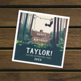 Leuke Zipline Bos Verjaardag Buiten Groenery is tr Servet