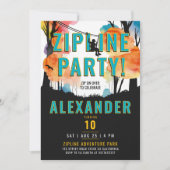 Leuke Zipline Kleurrijke Party Adventure Waterverf Kaart (Voorkant)