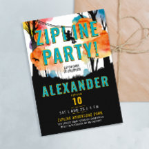 Leuke Zipline Kleurrijke Party Adventure Waterverf