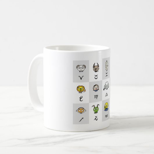 Leuke Zodiac Astrologische Karakters Koffiemok (Voorkant links)