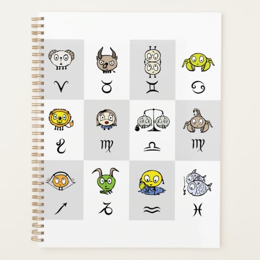 Leuke Zodiac Astrologische Karakters Planner (Voorkant)
