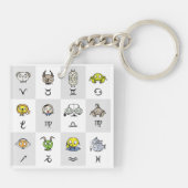 Leuke Zodiac Astrologische Karakters Sleutelhanger (Achterkant)