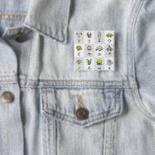 Leuke Zodiac Astrologische Karakters Vierkante Button 5,1 Cm (In situ)