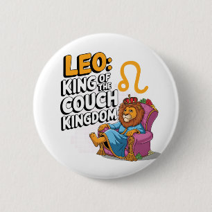 Leuke Zodiac Leeuw ontwerp Ronde Button 5,7 Cm