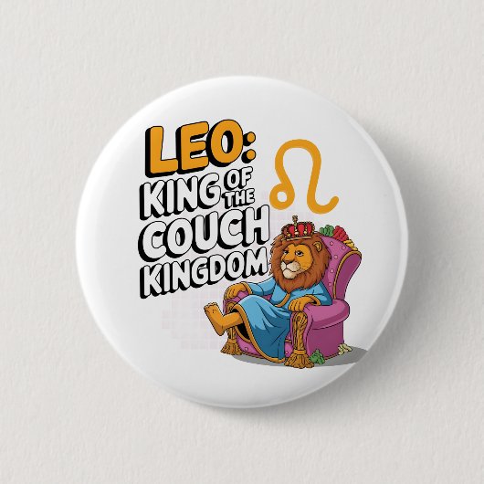 Leuke Zodiac Leeuw ontwerp Ronde Button 5,7 Cm (Voorkant)