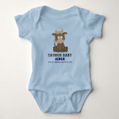 Leuke Zodiac Taurus Bull Blue Boy Romper (Voorkant)