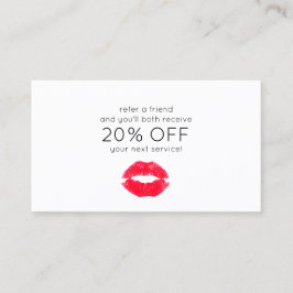 Leuke zoenende lippen Klantverwijzing Aanbevelingskaartje