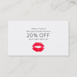 Leuke zoenende lippen Klantverwijzing Aanbevelingskaartje