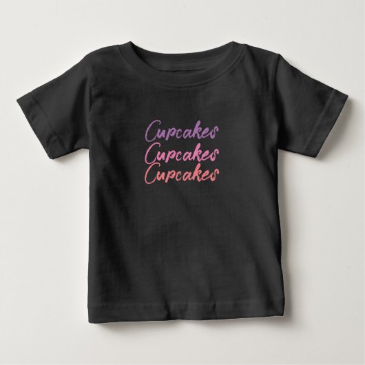 Leuke zoete malse Cupcakes Baby T-shirt (Voorkant)