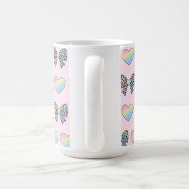 leuke zoete regenboog harten pastel verloop patroo koffiemok