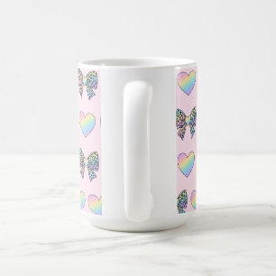 leuke zoete regenboog harten pastel verloop patroo koffiemok