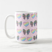 leuke zoete regenboog harten pastel verloop patroo koffiemok (Links)