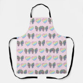 leuke zoete regenboog harten pastel verloop patroo schort (Voorkant)