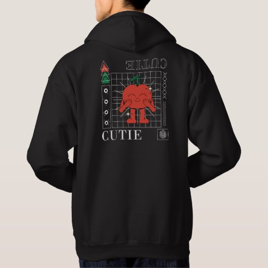 Leuke, zoete rode lachende appel hoodie (Achterkant)