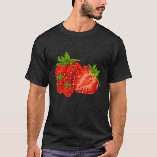 Leuke zomer aardbei patroon fruit t-shirt (Voorkant)