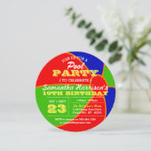 Leuke zomer Beach Ball Pool Party Elke Leeftijd Ve Kaart (Staand voorkant)