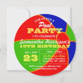 Leuke zomer Beach Ball Pool Party Elke Leeftijd Ve Kaart (Voorkant)