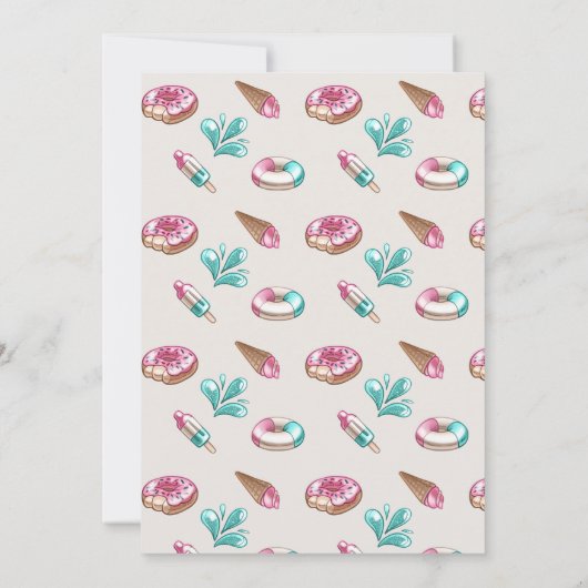 Leuke zomer capybara zwembad feestje kaart (Achterkant)