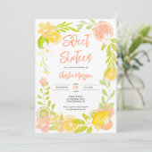 Leuke zomer citrus bloemenzoete waterverf 16 kaart (Staand voorkant)