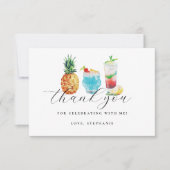 Leuke zomer cocktail verjaardagsfeestje bedankkaart (Voorkant)