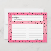 Leuke Zomer Fruit Watermeloen Pit Recept Kaart Notitiekaartje (Voorkant)