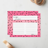 Leuke Zomer Fruit Watermeloen Pit Recept Kaart Notitiekaartje (Voorkant / Achterkant in situ)