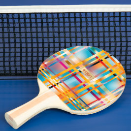 Leuke Zomer Gepersonaliseerd Kleurrijk Blauw Roze  Tafeltennisbatje