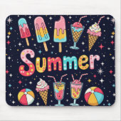 Leuke zomer graphics op zwart muismat (Voorkant)