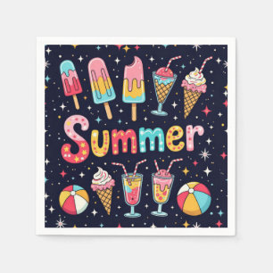 Leuke zomer graphics op zwart servet