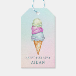 Leuke Zomer Ijs Foto Verjaardagsfeestje  Cadeaulabel