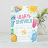 Leuke Zomer Popsicle Klaar voor Pop Baby shower Kaart (Staand voorkant)