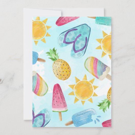 Leuke Zomer Popsicle Klaar voor Pop Baby shower Kaart (Achterkant)