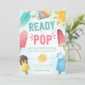 Leuke Zomer Popsicle Klaar voor Pop Baby shower Kaart (Staand voorkant)