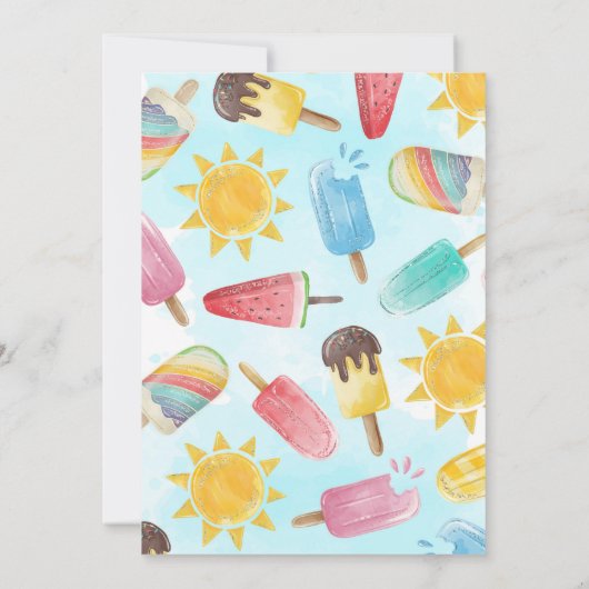 Leuke Zomer Popsicle Klaar voor Pop Baby shower Kaart (Achterkant)