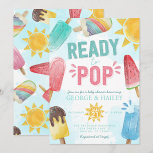 Leuke Zomer Popsicle Klaar voor Pop Baby shower Kaart