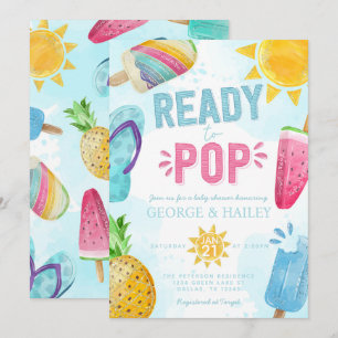 Leuke Zomer Popsicle Klaar voor Pop Baby shower Kaart