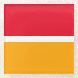 Leuke zomer rode retro dikke gele kleur blokken glazen onderzetter