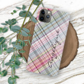 Leuke Zomer Roze Blauw Mint Groen geruite Patroon iPhone Hoesje