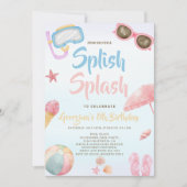 Leuke zomer Splash Girl Verjaardag Kaart (Voorkant)