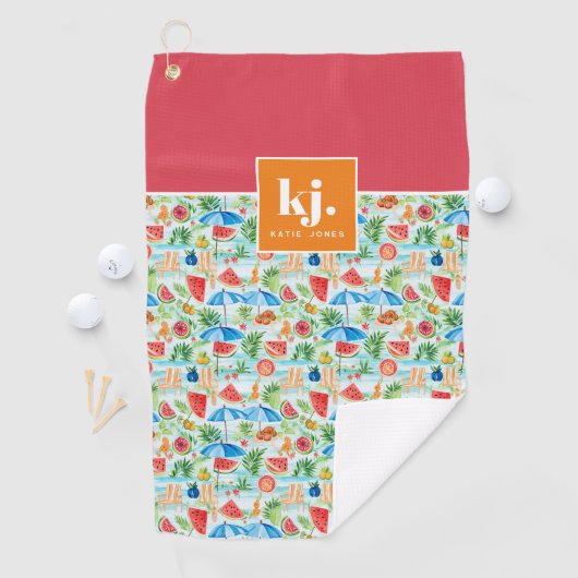 Leuke zomer stijlvol monogram golfhanddoek (Insitu)