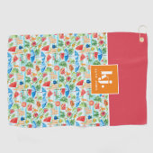 Leuke zomer stijlvol monogram golfhanddoek (Horizontaal)