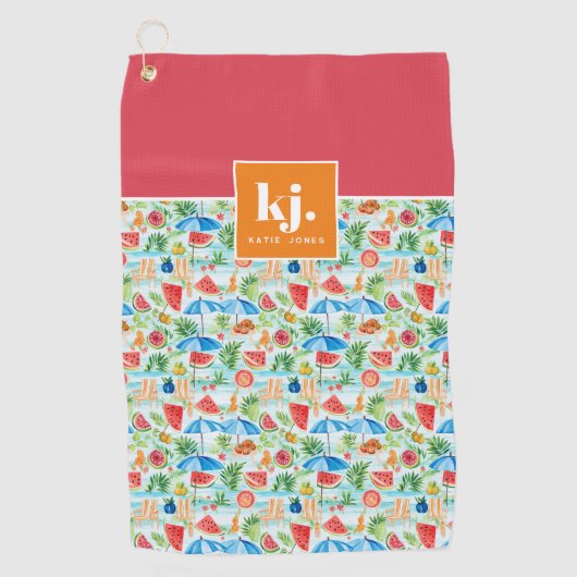 Leuke zomer stijlvol monogram golfhanddoek (Voorkant)