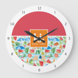 Leuke zomer stijlvol monogram grote klok